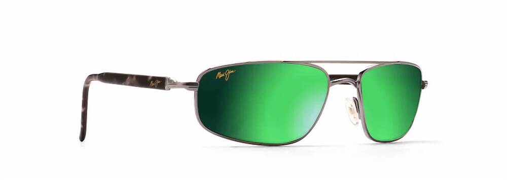 NEW MAUI JIM unisex - kahuna sunglasses in gunmetal/ maui green maui brilliant